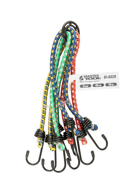 Стяжка груза MASTERTOOL "Паук" резиновая Ø 8 мм 45 см 8 крюков 81-0329 Харьков - изображение 4