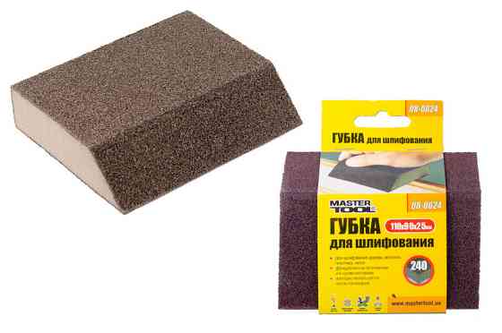 Губка для шлифования MASTERTOOL ТРАПЕЦИЯ Р240 110х90х25 мм 08-0624 Харьков