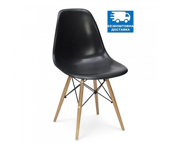 Стілець Тауер Вуд пластиковий чорний Днепр - изображение 1