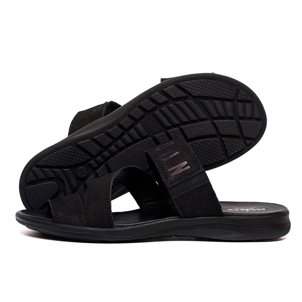 Мужские кожаные  летние шлепанцы-сланцы Jordan Black Київ - зображення 1