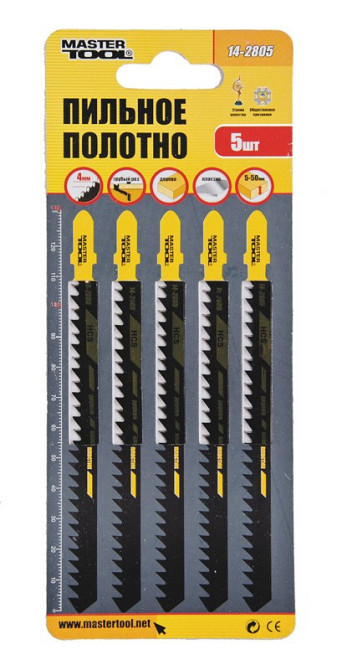 Полотно пильное для лобзика MASTERTOOL T344D 5 шт дерево/пластик быстрый прямой рез 6TPI/132 мм 14-2 Харків - зображення 2