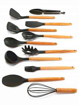 Набор силиконовых кухонных принадлежностей Kamille 12 предметов черный Одеса