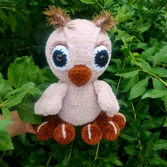 Сова птах іграшка в'язана сувенір подарунок ручна робота Нововолинськ - зображення 3