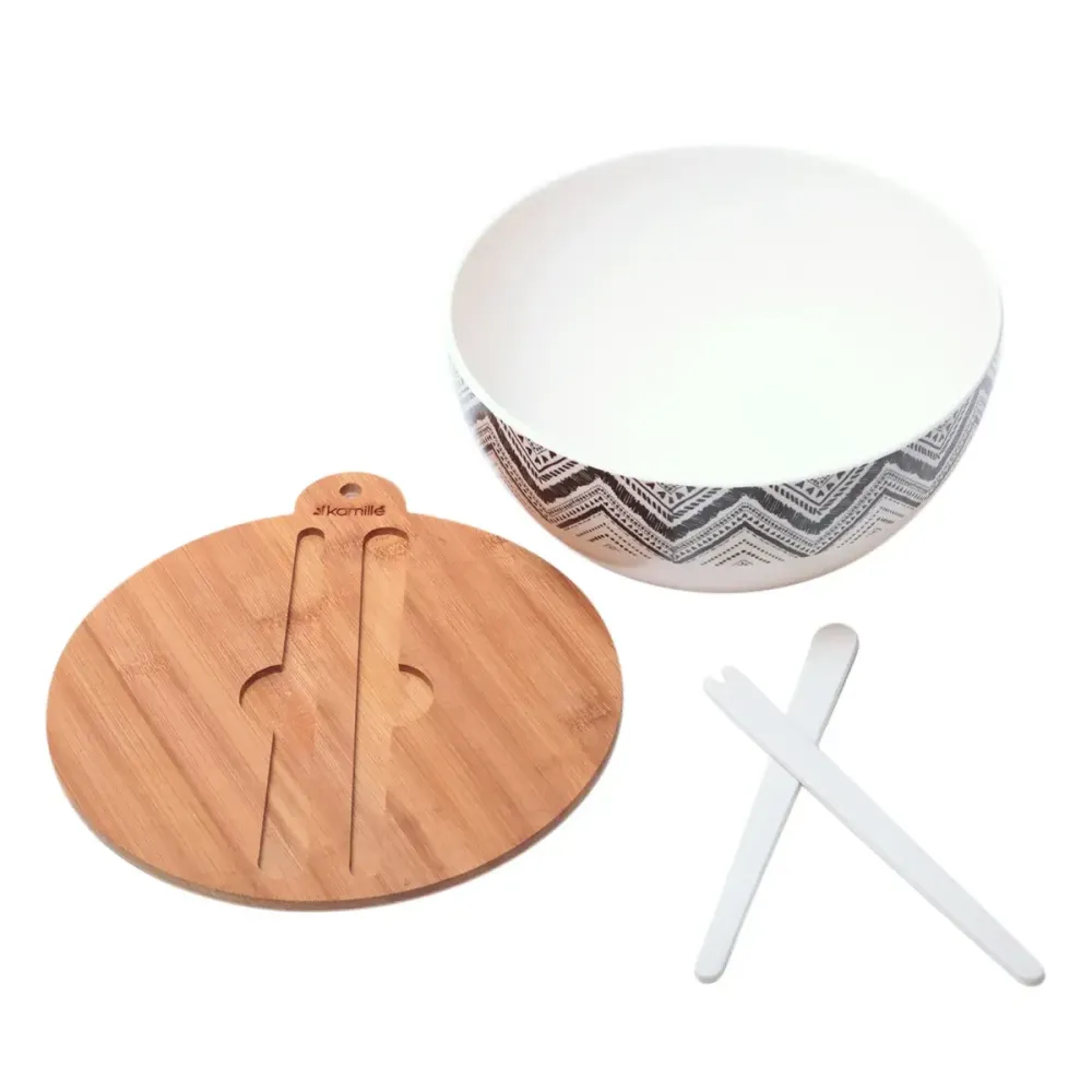 Миска из бамбукового волокна с крышкой и приборами Kamille KM-4384 Одесса - изображение 2