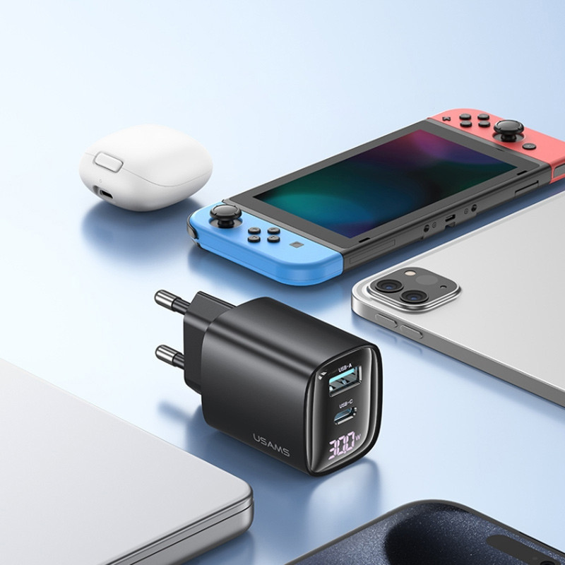 СЗУ Usams US-CC229 GaN Digital Display XC Ser. 30W (1USB-A/1C) Херсон - изображение 7