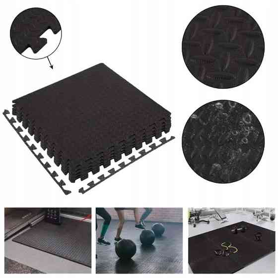 Плитка резиновая пазл на пол (набор 6 шт. 60см*60см*2см) TORIN TRYZW20 Харків