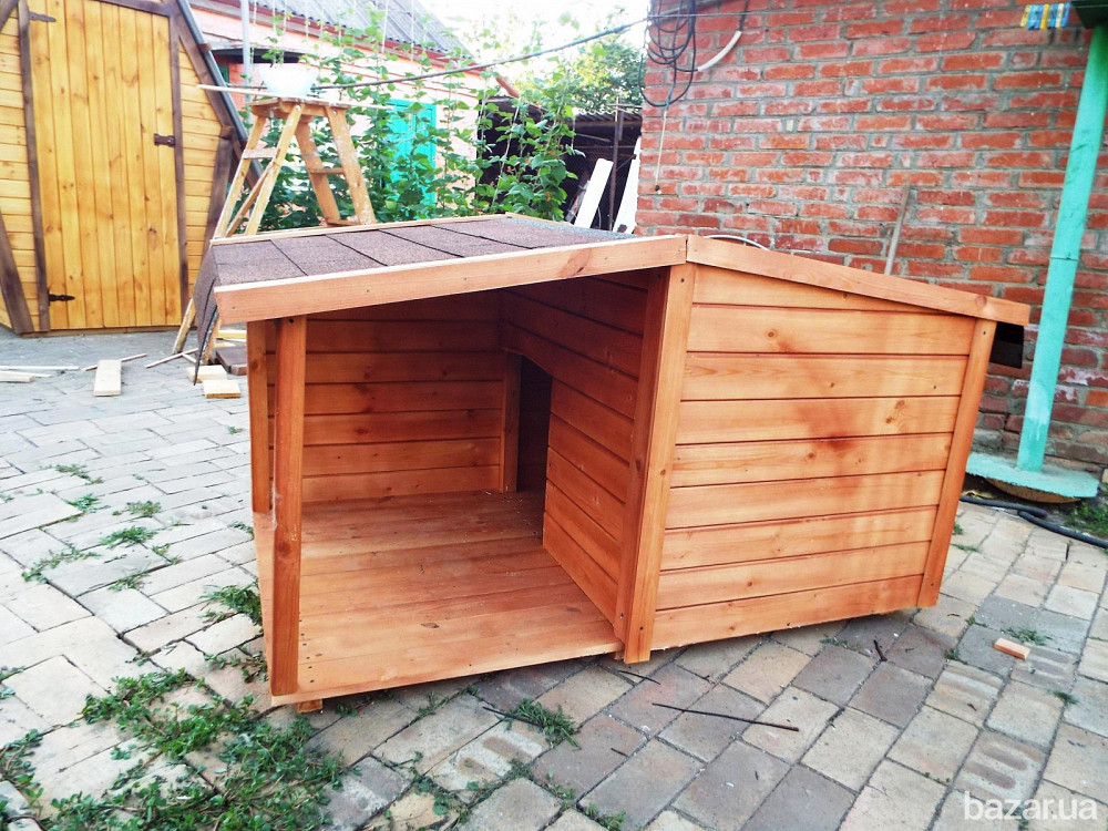 Деревянная будка для собак. Собачі будки. Вишнёвое - изображение 7