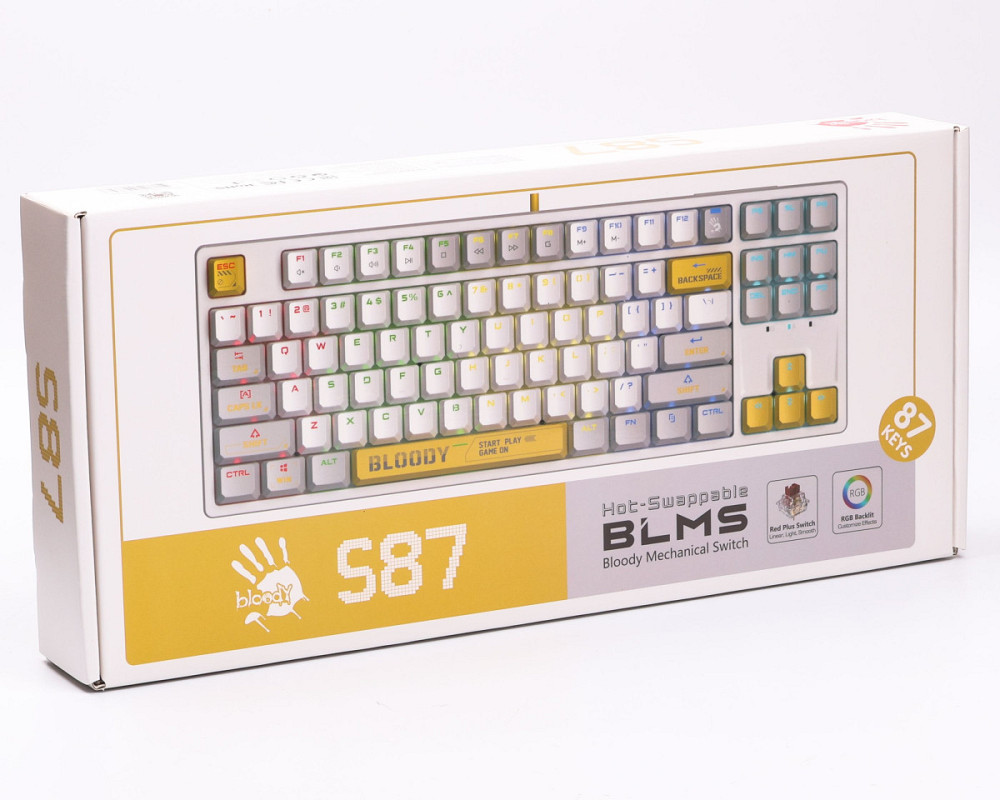 Клавиатура компьютерная проводная Bloody S87(EnergyWhite) белая Київ - зображення 10