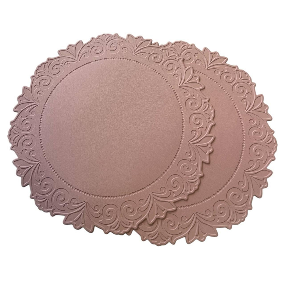 Плейсматы Ажур Leeseph 38см 2шт пудровые Одеса - зображення 1
