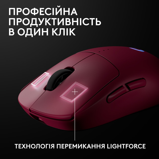 Мышь компьютерная безпроводная Logitech PRO 2 Lightspeed Magenta L910-007309 розовая Киев - изображение 7