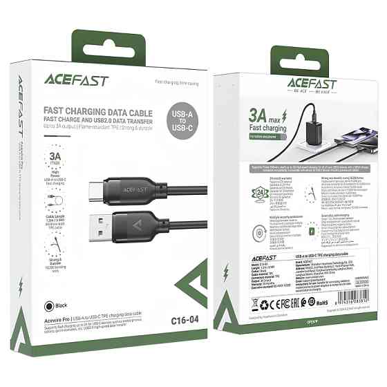 Дата кабель Acefast C16-04 USB to Type-C 3A (1.2m) Херсон