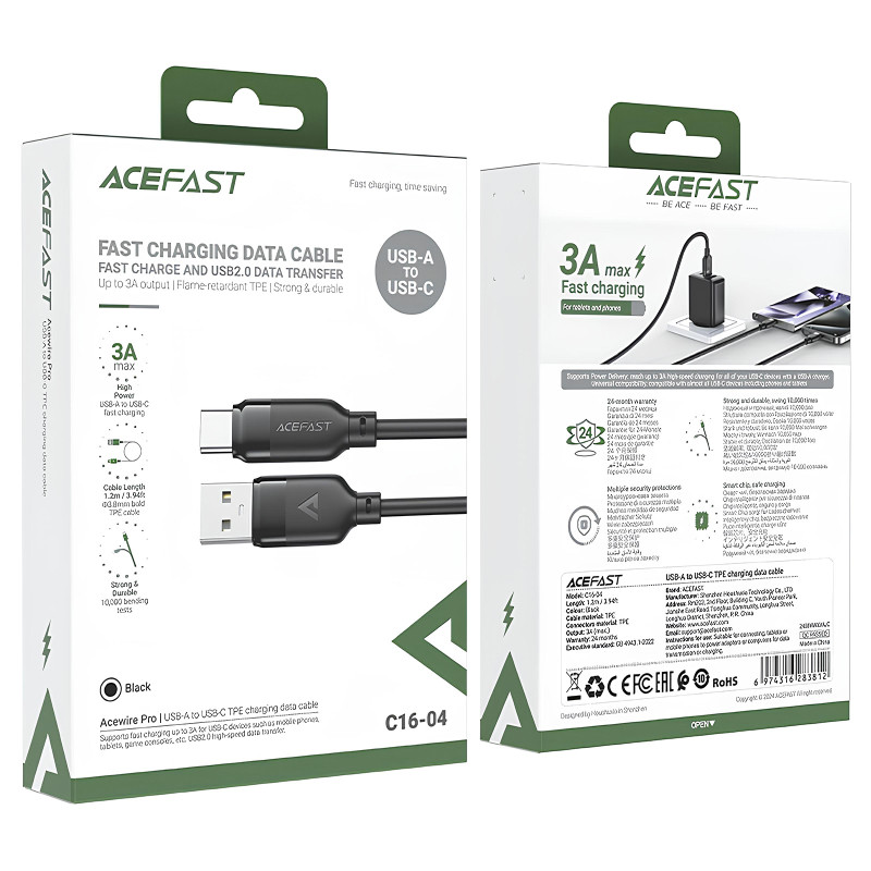Дата кабель Acefast C16-04 USB to Type-C 3A (1.2m) Херсон - зображення 5