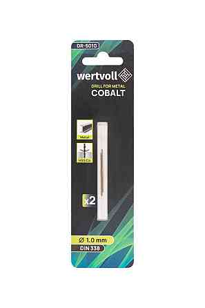 Сверло для металла WERTVOLL HSS 1.0х34 мм COBALT DIN 338 набор 2 шт DR-5010 Харків