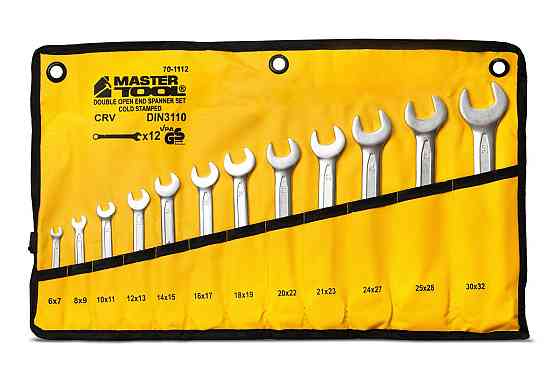 Ключи рожковые MASTERTOOL PROFI COLD STAMPED набор 12 шт (6х7-30х32 мм) CrV DIN3110 70-1112 Харків
