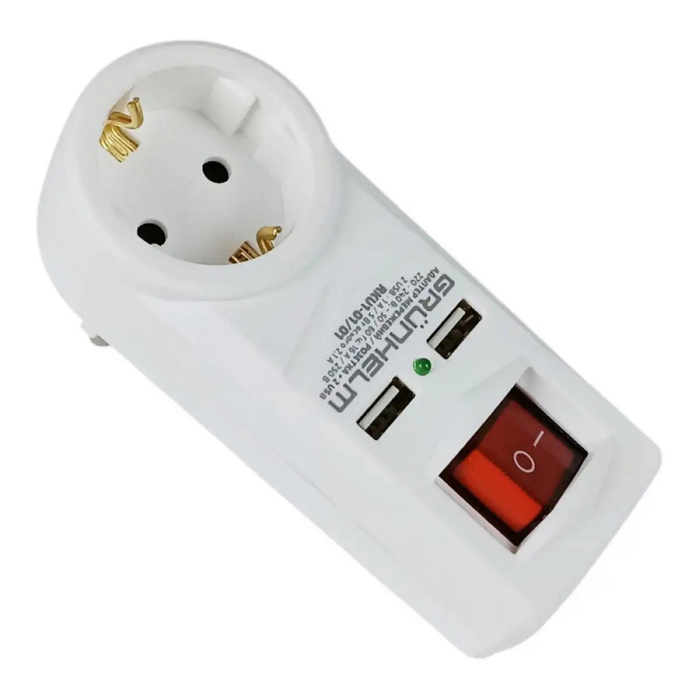 Сетевой адаптер Grunhelm RKU1-01/01 белый Київ - зображення 2