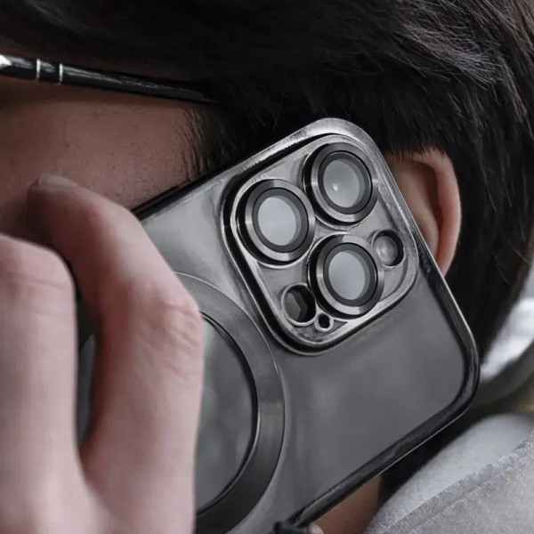 DM Чехол Metal Matte Case with Magnetic Ring для iPhone 14 Black Харків - зображення 2