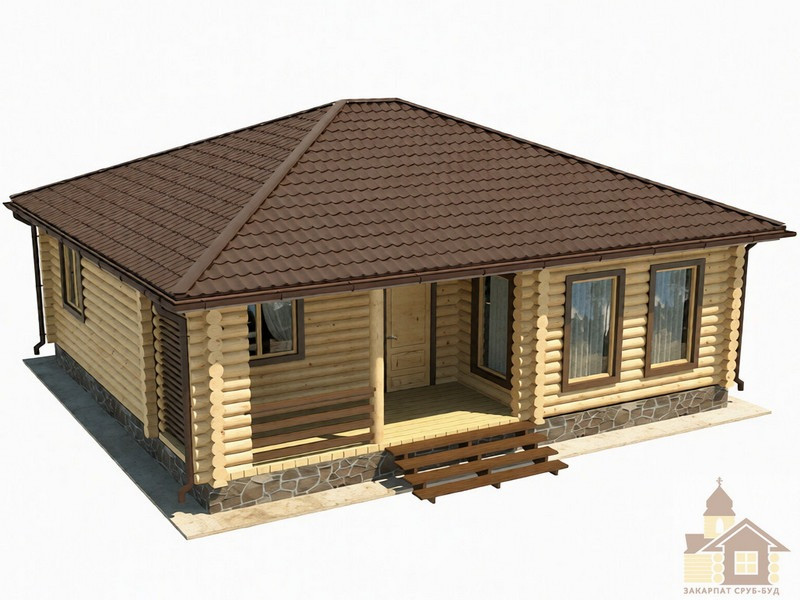 Проект одноповерхового будинку з колоди «Полонина» Одеса - зображення 2