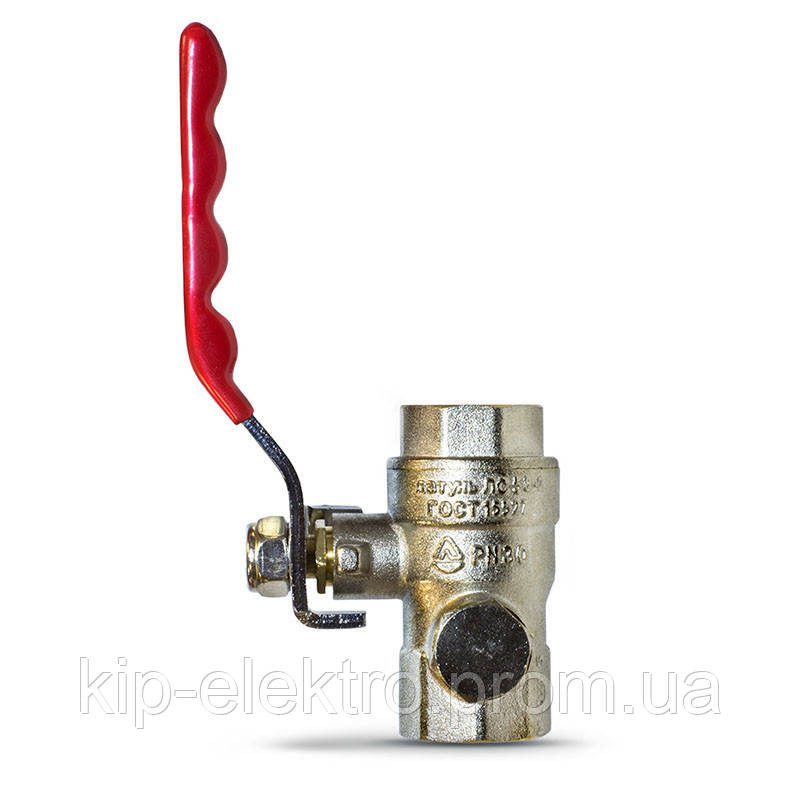 Кран шаровый со спускным устройством для манометра (под манометр) М20х1,5-G1/2, G1/2-G1/2 Київ - зображення 1