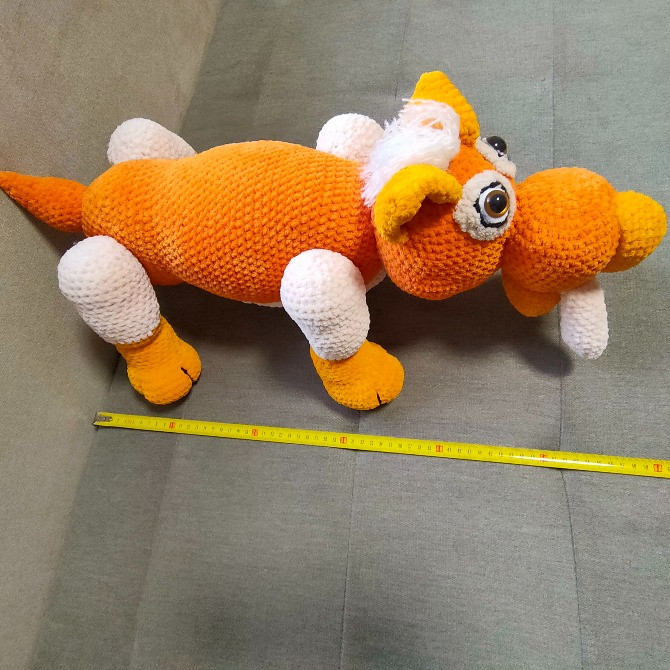 Іграшка тигр велика в'язана м'яка дитяча ручна робота Нововолинськ - зображення 2