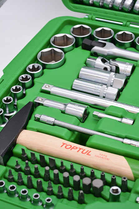 Универсальный набор инструмента 1/4", 3/8", 1/2" 144ед. TOPTUL GCAI144R Харків - зображення 7