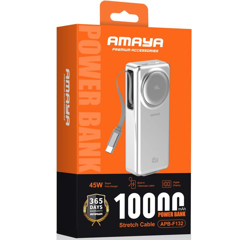 Портативное ЗУ Power Bank Amaya F132 45W with display and cable 10000 mAh Херсон - зображення 2