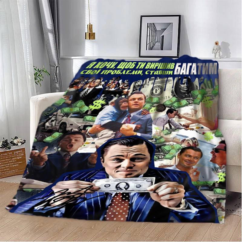 Плед 3D мотиваційний Вовк з Уолл Стріт 2732_B 12792 135х160 см Київ - зображення 1