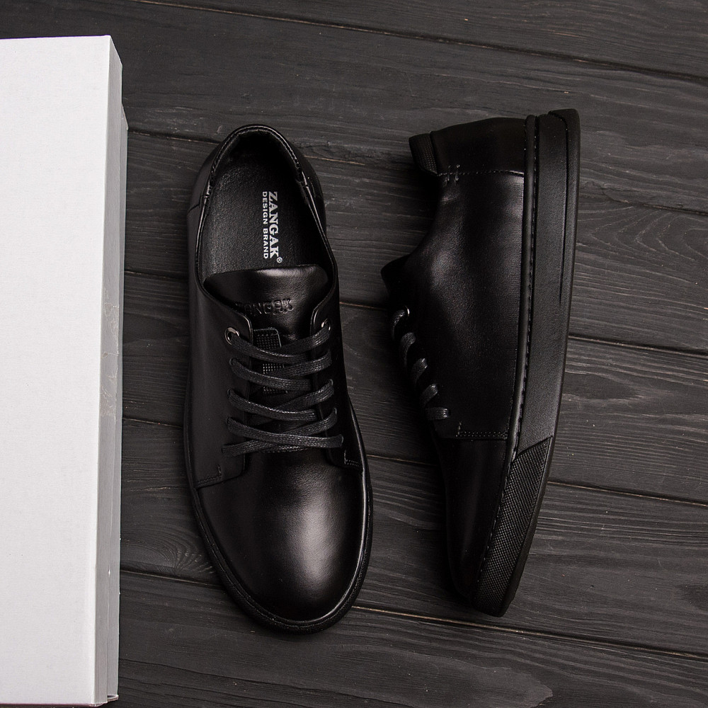 Мужские кожаные кеды ZG  Black Київ - зображення 9