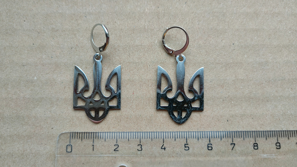 Серьги Герб Украины, сережки бижутерия Борисполь - изображение 2