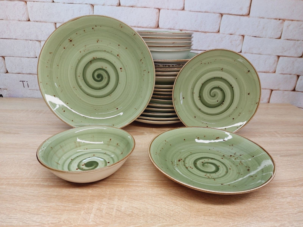 Сервіз столовий TULU Spiral DN24-SPIRAL-GREEN 24 предмета Киев - изображение 1