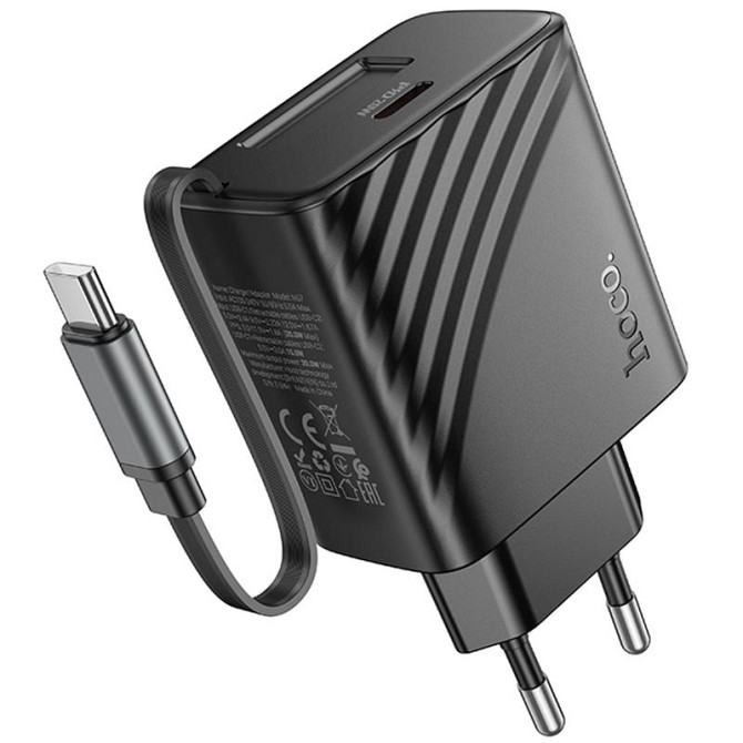 СЗУ Hoco N57 Full PD20W with retractable cable Type-C (2USB-C) Херсон - зображення 3