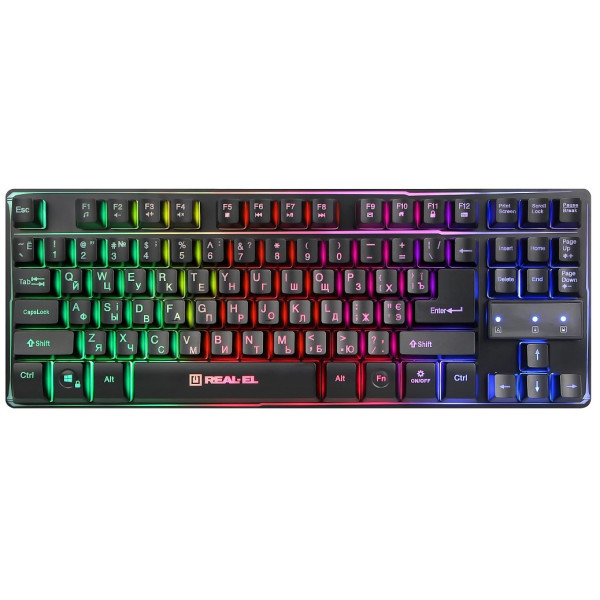 Клавіатура REAL-EL Gaming 8710 TKL USB Black (EL123100030) Харків - зображення 5