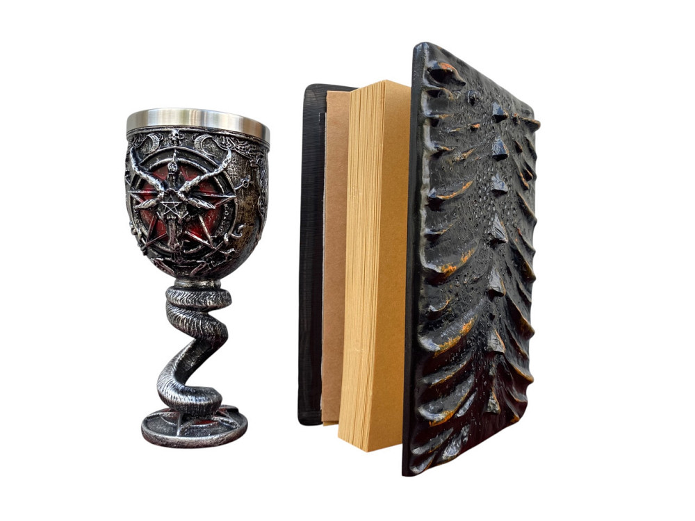 Подарочный набор Бокал 3D Бафомет и Блокнот 3D «Жар Сердца Дракона» Київ - зображення 2