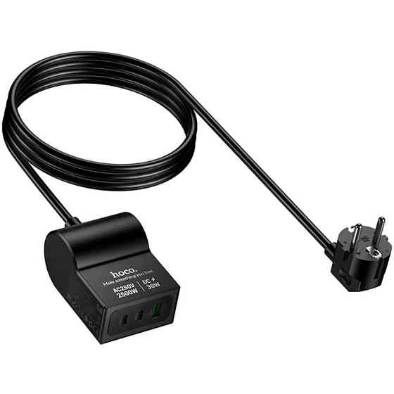 СЗУ Hoco AC33 Win 1 position 30W QC+PD (1USB-A/2C/1Socket) (1.5m) Херсон
