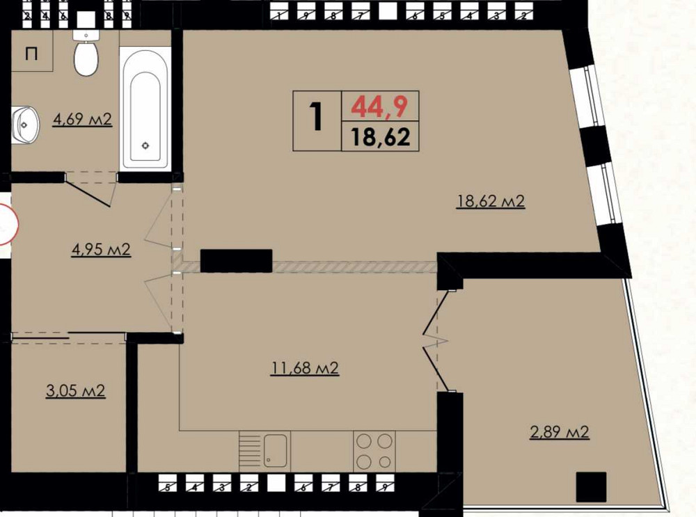 продажа 1-к квартира Ивано-Франковск, 35000 $ Івано-Франківськ - зображення 3