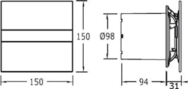 Вытяжной вентилятор CATA E-100 GSTH TIMER HYGRO SILVER (00900600) для ванной комнаты Киев - изображение 12