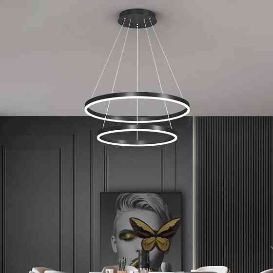 Люстра стельова LED M2702-800+600-bk-k Чорний 20-190х80х60 см. Київ