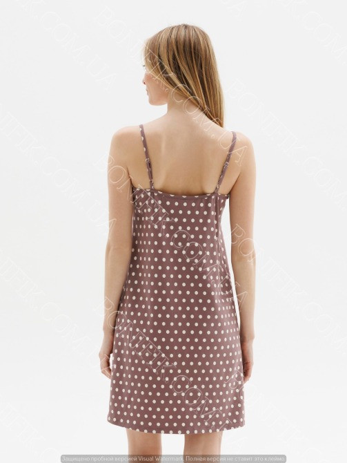 Женская ночная сорочка в горошек на бретелях "Midnight" (16330) (арт. 1825) Кривой Рог - изображение 3