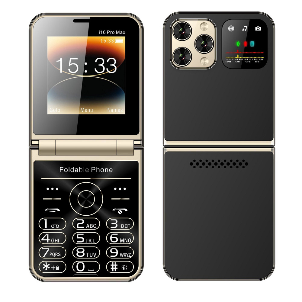 Кнопочный мобильный телефон раскладушка 16 на 4 сим карты (код 00090) Київ - зображення 9