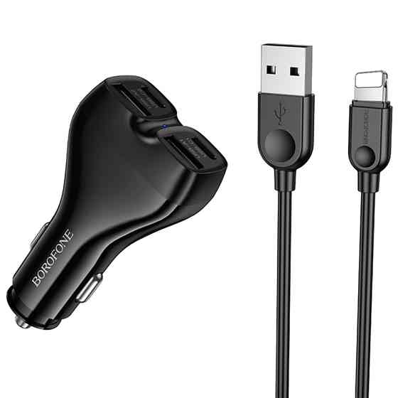 АЗУ Borofone BZ35 Leader PD15W+QC3.0 total 30W (2USB-A/2C) + кабель USB to Lightning Херсон