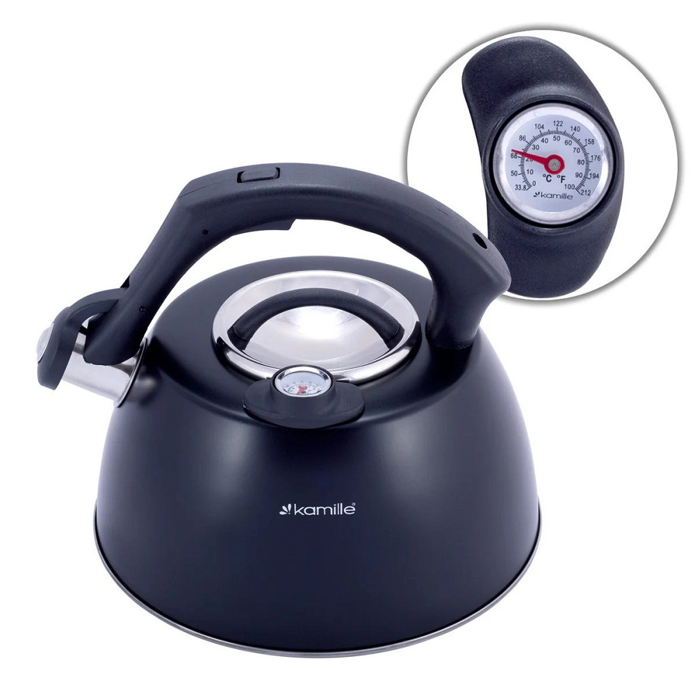 Чайник Kamille из стали со свистком и термометром 3 л Одесса - изображение 1