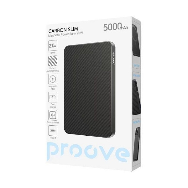 Power Bank Proove Carbon Slim 20W 5000mAh Black (PBCS20010001) Харків - зображення 3