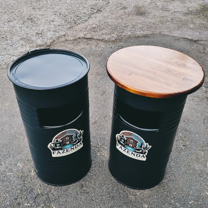 Урна з попільничкою 100 л з металевої бочки з нанесенням логотипу вашого бізнесу Київ - зображення 5