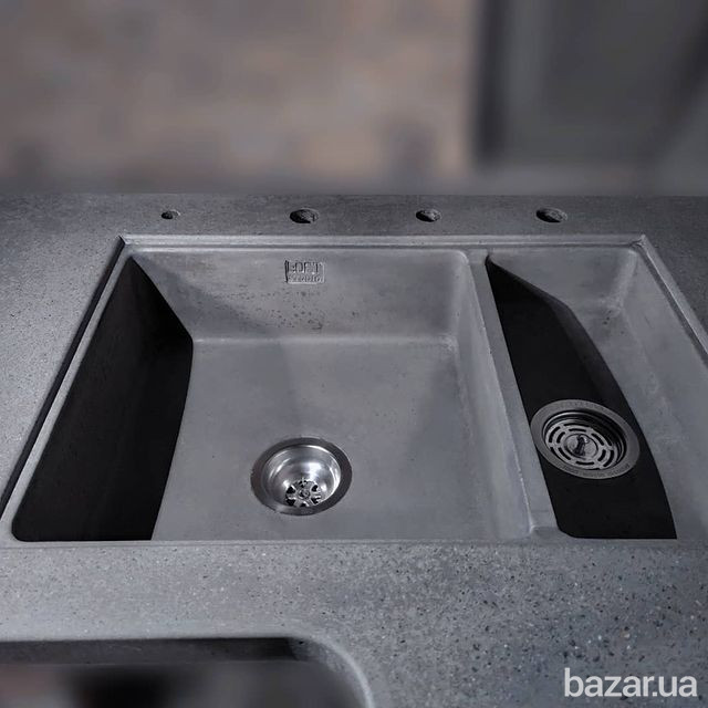 Кухня барбекю из бетона, столешница мойка бетонная, раковина, барная стойка, остров, стол, под заказ Одесса - изображение 3