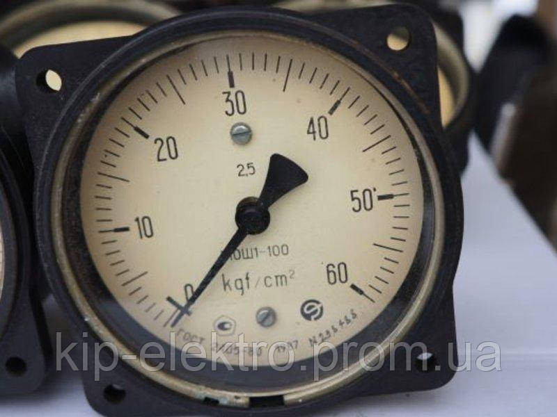 Манометр показывающий МОШ1-100 (МОШ-1-100, МОШ, МОШ100, МОШ 100) - осевой штуцер (ОШ), с фланцем Київ - зображення 1