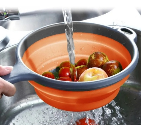 Друшляк складний силіконовий Frico FRU-088-Orange 40.5 см помаранчевий Київ - зображення 1