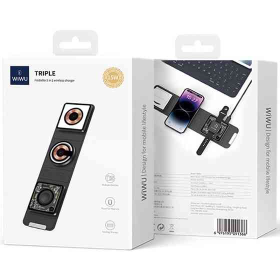 БЗУ WIWU Wi-W001 3 in 1 wireless charger Херсон