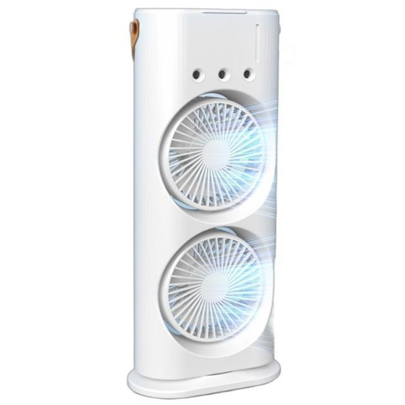 Настольный вентилятор F12 Spray Dual-Fan 2in1 с водяным охлаждением 1800mAh Херсон - зображення 2