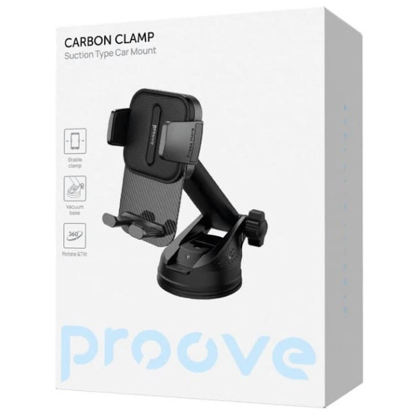 Автомобільний тримач Proove Carbon Clamp Suction Type Car Mount Black (CHCNS0000001) Харків - зображення 3