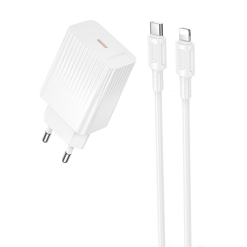 СЗУ Borofone BAS75A Source PD30W (1USB-C) + кабель Type-C to Lightning Херсон - изображение 1