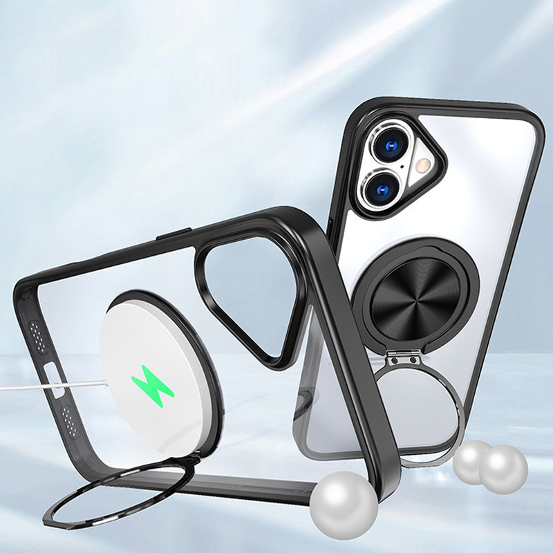 TPU+PC чехол Metal Ring with MagSafe для Apple iPhone 16 (6.1") Херсон - изображение 2